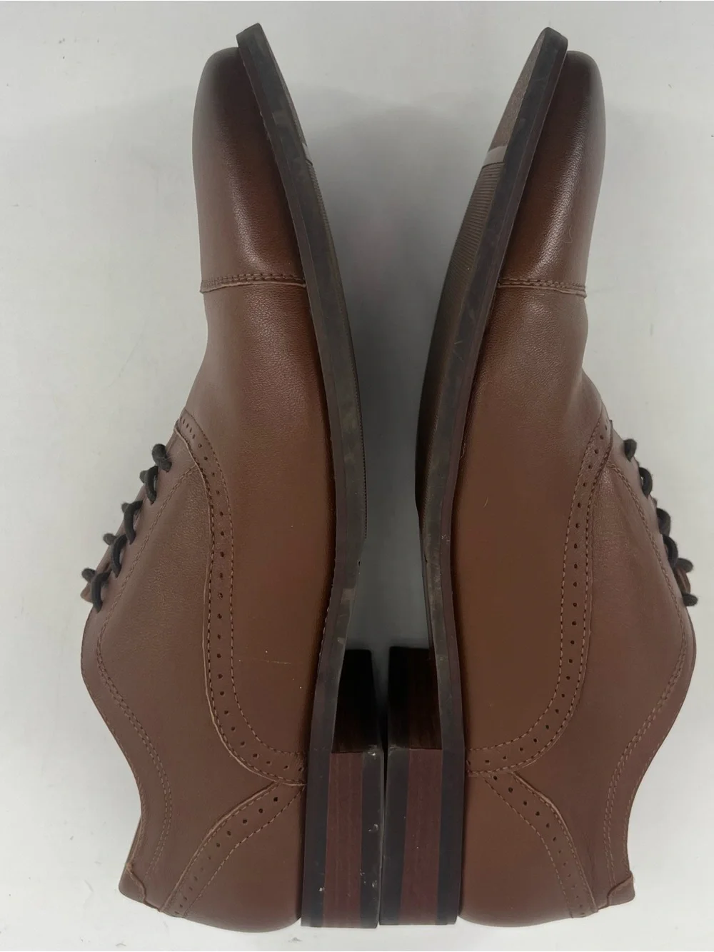 ALDO Men's Brown Leather Cap Toe Lace-Up Oxford Dress Shoes US 10.5 Ayton Cognac